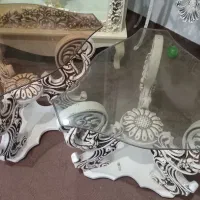 سه عدد جلو مبلی استخوانی رنگ