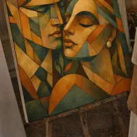 تابلو نقاشی کوبیسم مدرن، کار دست