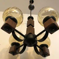 ۴ عدد لوستر ۴ شاخه چوبی