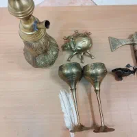 ظروف برنجی قدیمی|کلکسیون اشیاء عتیقه|مشهد, شهید قربانی|دیوار