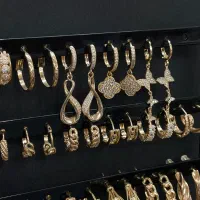 گوشواره های حلقه ای آبکاری طلا|بدلیجات|اهواز, نادری|دیوار