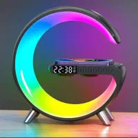 چراغ خواب هوشمند RGB+ساعت دیجیتال+شارژر وایرلس