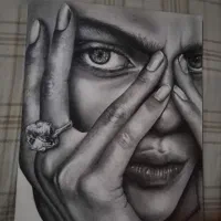 تابلو نقاشی سیاه قلم