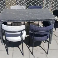 میز و صندلی ناهار خوری لاکچری۶ نفره تدی فلزی   GT7