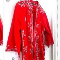 تونیک  سنتی قرمز گلدوزی شده