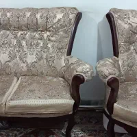 مبلمان شش نفره نیمه استیل سالم و تمیز