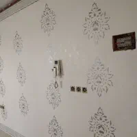 نقاشی ساختمان ورنگ امیزی طرح کاغذدیواری