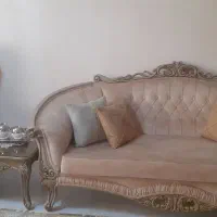 مبل کلاسیک ۸ نفره همراه با جلو مبلی و دومین عسلی|مبلمان خانگی و میز عسلی|شیرگاه, |دیوار
