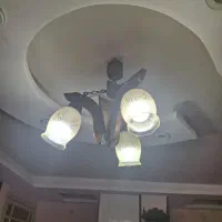 دو عدد لوستر سه شاخه چوبی|لوستر و چراغ آویز|شیراز, کاراندیش|دیوار