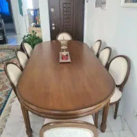 میز ناهار خوری ۸ نفره چوب و پارچه باکیفیت در حد نو|میز و صندلی غذاخوری|تهران, چیتگر جنوبی|دیوار