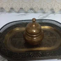 سینی پایه دار وقندان مسی