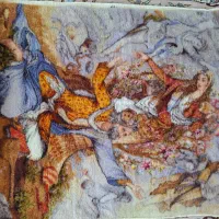 قالی دستباف طرح تمنای بخشایش