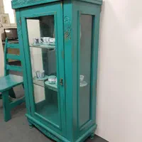 مینی بوفه چوبی پتینه کهنه کاری شده فیروزه‌ای|بوفه، ویترین، کنسول|تهران, ایرانشهر|دیوار
