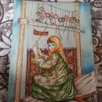 فروش نقاشی کهنه  روی پوست چرم