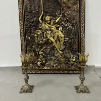 تابلو و شمعدانی چراغ خور برنز اصلی|تابلو، نقاشی، عکس|بوکان, |دیوار