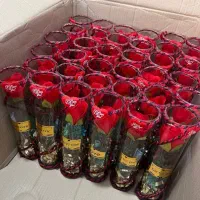 گل شیشه ای مصنوعی استوانه ای گل رز روز مادر