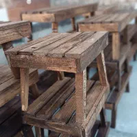 پایه گلدون چهارپایه استند گلدان چوبی