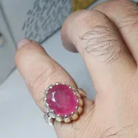 انگشتر نقره یاقوت سرخ آفریقا طبیعی