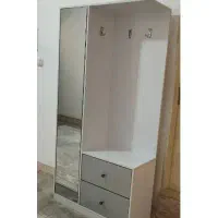 جا کفشی مدرن سفید طوسی دو کشو