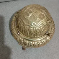 خاویار خوری  قدیمی برنجی اصل قلم دست پهلوی