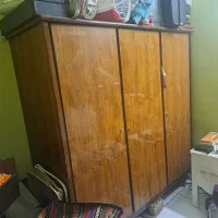 *کمد نو چرخدار چوب گردو ۳ در ۳ بزرگ*