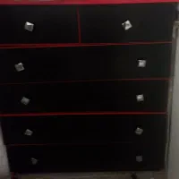دراور بزرگ و جا دار مشکی نوار قرمز