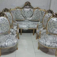 مبل طلایی طرح قلب 8 نفره مبلمان سلطنتی