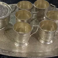 سرویس چایخوری برنجی|صنایع دستی و سایر لوازم تزئینی|اصفهان, خواجو|دیوار