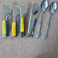 قاشق استیل بزرگ‌ وگیره سالاد بسیارکاربردی|ظروف سرو و پذیرایی|قم, کلهری|دیوار