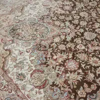 دو عددفرش نه متری ۱۲۰۰شونه طرح تبریززمینه قهوه ای|فرش|تهران, نیروی هوایی (پیروزی)|دیوار
