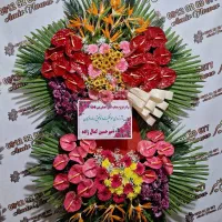 تاج گل ۳طبقه کد ۲۶۳ ختمی برای عزا و تبریک جام پایه