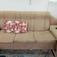 مبل قهوه ایی ۷نفره با میز وسط.وسرمه ایی۴تومن|مبلمان خانگی و میز عسلی|کرج, حیدرآباد|دیوار