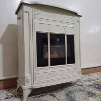 بخاری گازی شومینه ای پایه دار سفید جنرال پویا نو