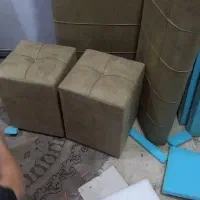 تولیدی پاف ساده باکس دار پاف فلزی پشت دار بدون پشت