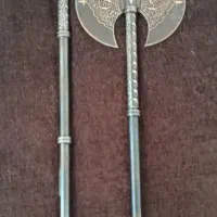 تبرزین فولادی نقره کوب|کلکسیون اشیاء عتیقه|خمینیشهر, |دیوار