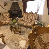 مبل استیل سلطنتی ۹ نفره  با ناهارخوری۷ نفره