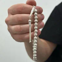 تسبیح نقره ترک روکش جواهری کم اجرت کارگاه نقره|بدلیجات|تبریز, |دیوار