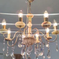 لوستر برنجی و سنگ هشت شعله