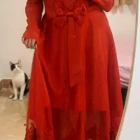 پیراهن مجلسی دنباله دار قرمز