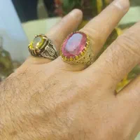 انگشتر توپاز صورتی نقره سیترین زرد