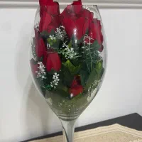 گلدان بلور پایه دار شفاف