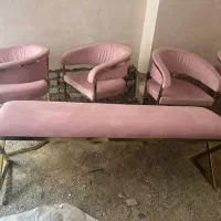 ۴عدد صندلی پایه فلزی لایک عدد پاف