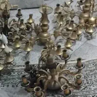 فروش لوستر ایینه شمعدان برنجی شیرخرید  ضایعات