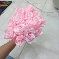۱۵عدد گل روبانی صورتی پاستیلی سفارشات قبول میشود