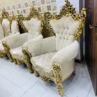 مبل سلطنتی ۹ نفره+ساعت ایستاده+بوفه(اقساطی)|مبلمان خانگی و میز عسلی|یزد, |دیوار