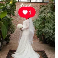 لباس عروس تمام دانتل فرانسوی سایز ۴۰-۴۴