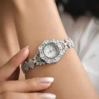 ساعت نقره جواهری