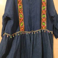 مانتو خامه دوزی سورمه ای