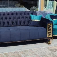 مبل صدفی نیلویی،پارچه ناو،چستر شده،تولیدی انصاری|مبلمان خانگی و میز عسلی|یاسوج, |دیوار