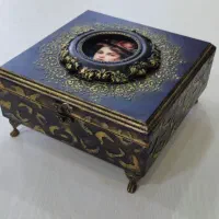 جعبه جاجواهر چوبی پتینه هنری نو